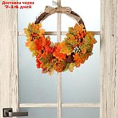 Венок на дверь интерьерный "Осенние листья" 45х3,5х37 см