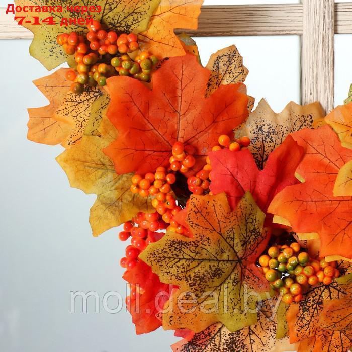 Венок на дверь интерьерный "Осенние листья" 45х3,5х37 см - фото 3 - id-p219448455