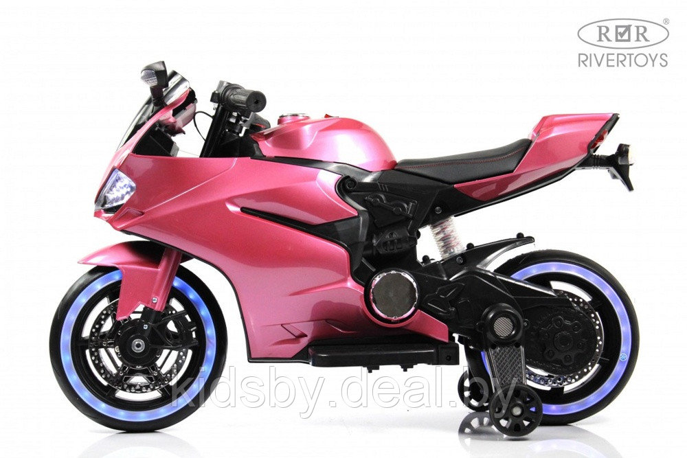 Детский электромотоцикл RiverToys X003XX (розовый глянец) - фото 2 - id-p214394879