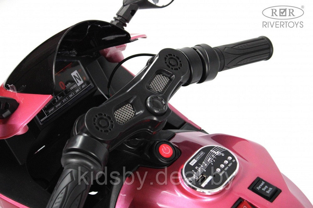 Детский электромотоцикл RiverToys X003XX (розовый глянец) - фото 3 - id-p214394879