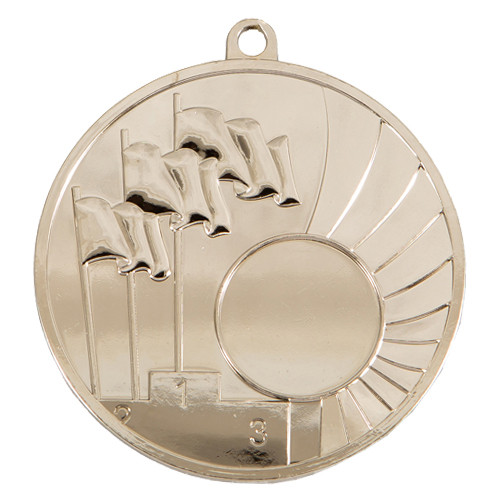 Медаль  "Флаг" 2-е  место ,  70 мм , без ленточки , арт. 101-2 Серебро