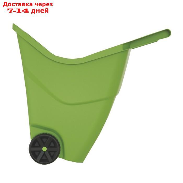 Тачка садовая LOADGO, двухколёсная, 85 л, пластик, цвет оливковый - фото 2 - id-p219477041