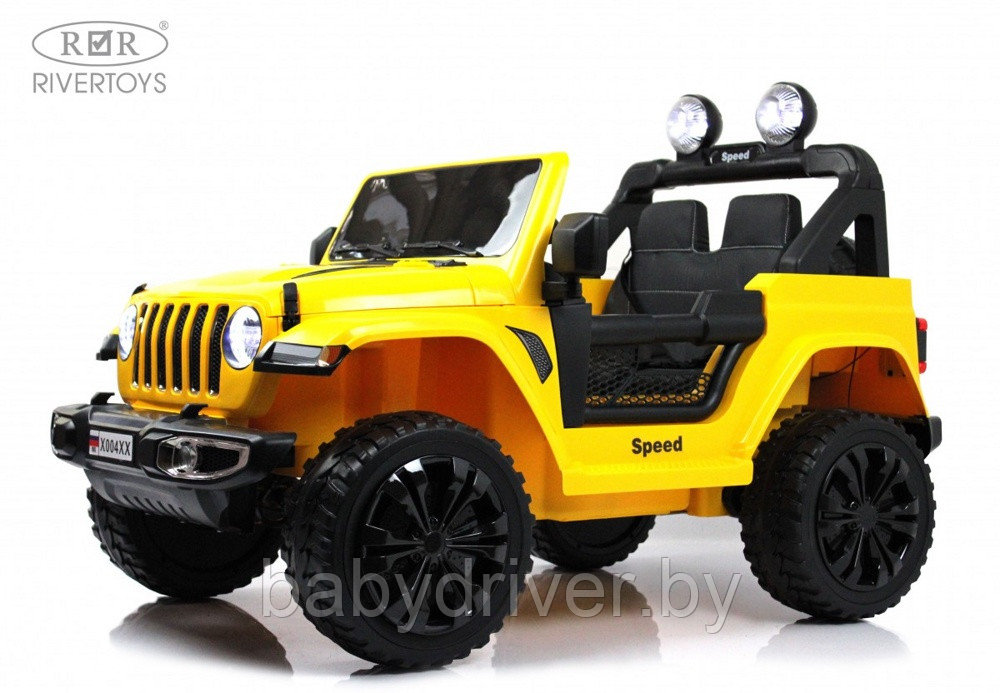 Детский электромобиль RiverToys X004XX (желтый) Полноприводный