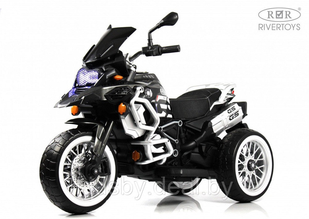 Детский электромотоцикл RiverToys М111БХ (черный) - фото 1 - id-p218554521