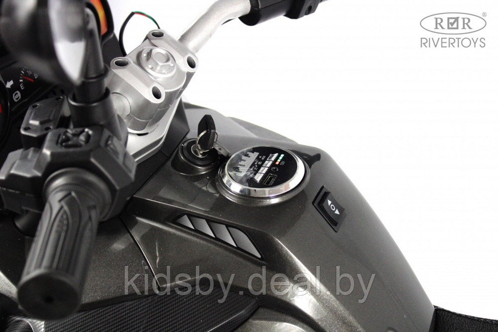 Детский электромотоцикл RiverToys М111БХ (черный) - фото 2 - id-p218554521