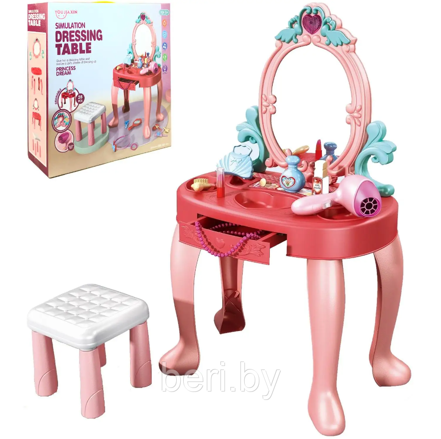 678-2A Детский туалетный столик со стульчиком, детское трюмо, свет, звук - фото 1 - id-p219316692