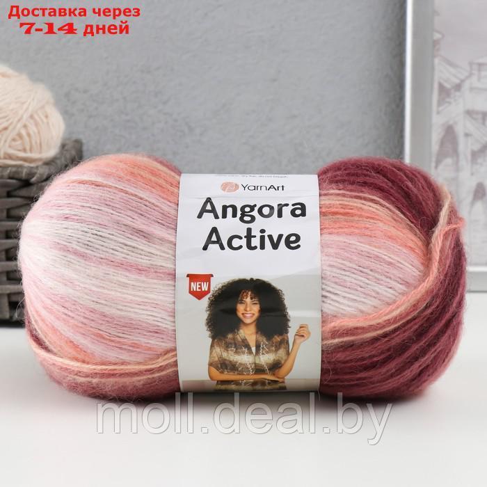 Пряжа "Angora Active" 25% мохер, 75% акрил 500м/100гр (846 персик-роз-бордо) - фото 5 - id-p219446909