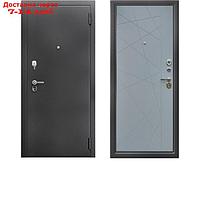 Сейф-дверь "Берлога Тринити", 870 × 2060 мм, правая, цвет антик серебро/хьюстон силк маус