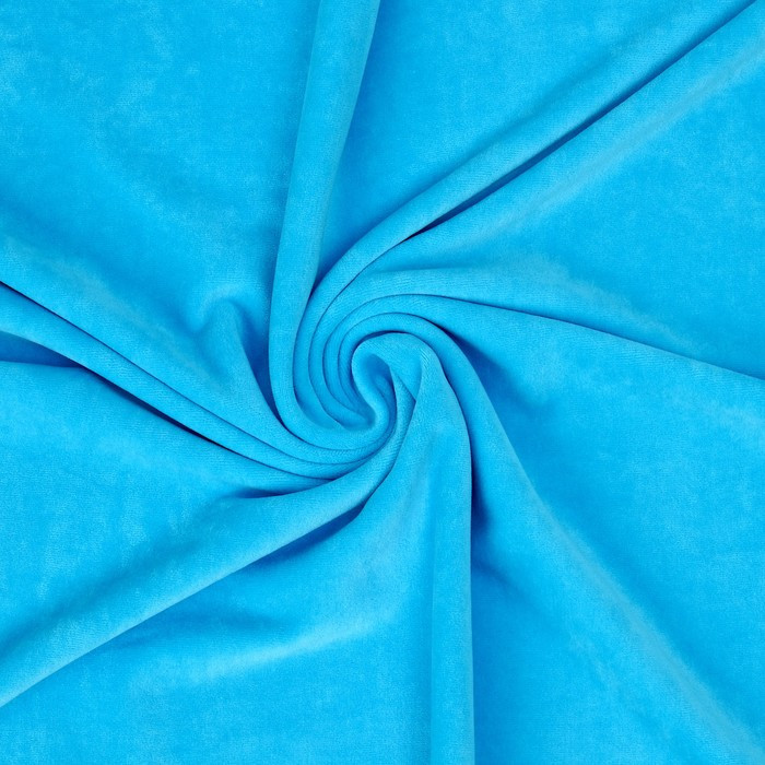 Лоскут Велюр на трикотажной основе,голубой 100*180см,80% хл,20% п/э - фото 1 - id-p219501225