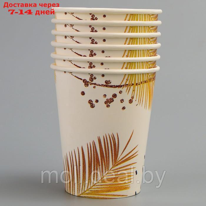Набор бумажной посуды "Золотой узор!", природа, 6 тарелок,6 стаканов, скатерть - фото 3 - id-p219449768