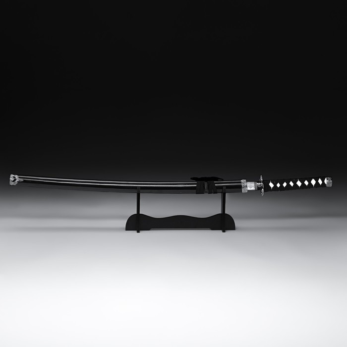 Сувенирное оружие «Катана на подставке», чёрные ножны с разводами, 100 см - фото 8 - id-p219501241