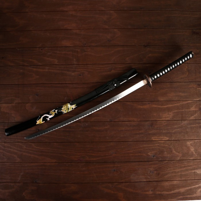 Сувенирное оружие «Катана на подставке», ножны с драконами, 96 см - фото 2 - id-p219501242