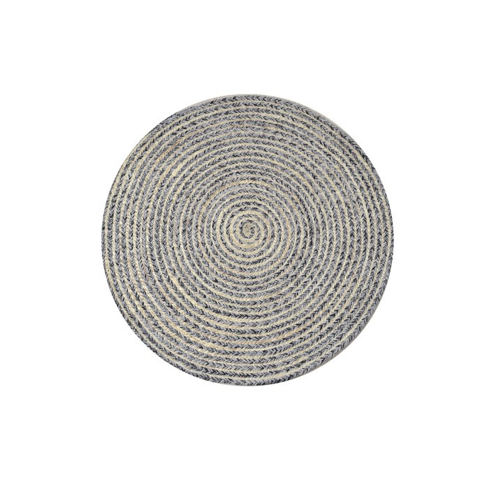 Экоковрик джутовый круглый, размер 80х80 см, цвет чёрный, серый - фото 1 - id-p219501385
