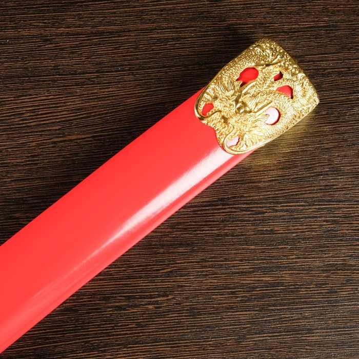 Сувенирное оружие «Катана на подставке», красные ножны, голова дракона на рукоятке, 108 см - фото 5 - id-p219501244