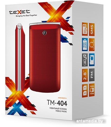 Мобильный телефон TeXet TM-404 Red - фото 5 - id-p219501886