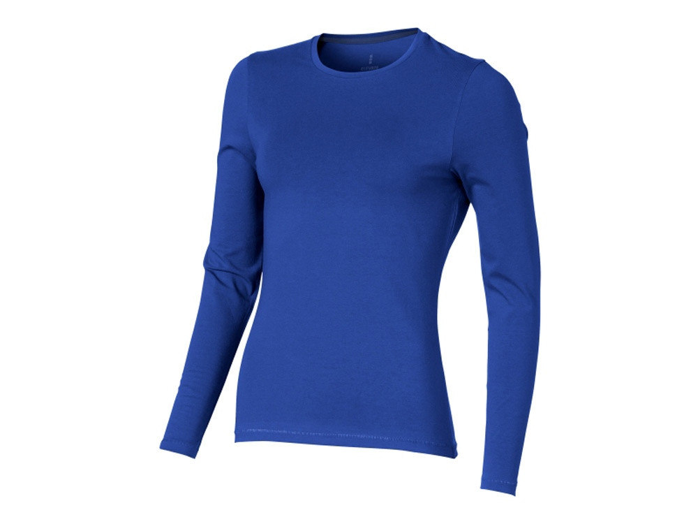 Ponoka женская футболка из органического хлопка, длинный рукав, синий - фото 1 - id-p219502074