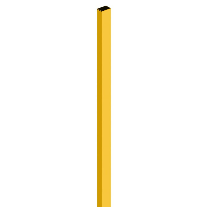 Столб, 60 × 40 мм, толщина 1.2 мм, высота 2.5 м, под бетон, с заглушкой, цвет жёлтый - фото 1 - id-p219503209
