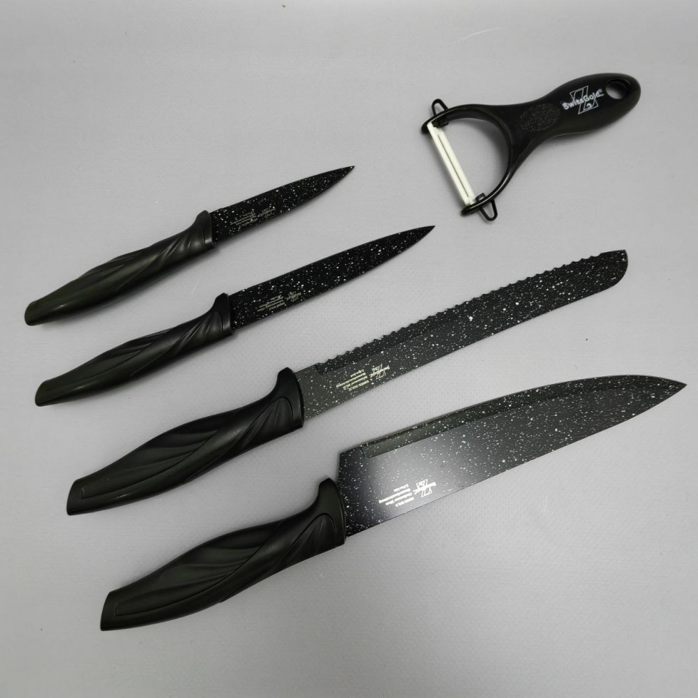 Набор кухонных ножей из нержавеющей стали 5 предметов Mercury Z pro-line MC-9269/ Подарочная упаковка - фото 3 - id-p219502745