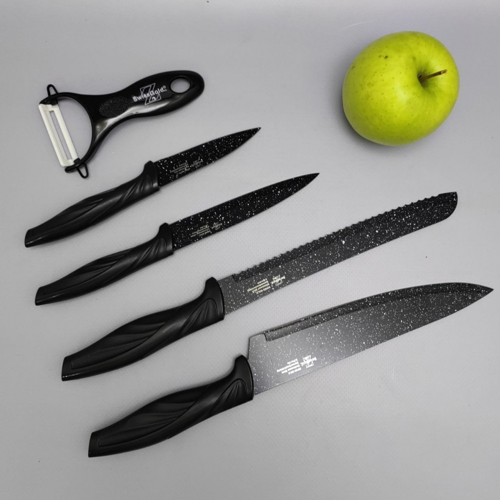 Набор кухонных ножей из нержавеющей стали 5 предметов Mercury Z pro-line MC-9269/ Подарочная упаковка - фото 4 - id-p219502745