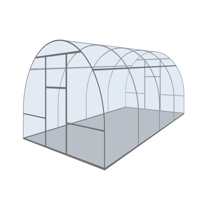 Каркас теплицы «Новая-Цинк», 4 × 3 × 2,1 м, оцинкованная сталь, профиль 20 × 20 мм, без поликарбоната - фото 1 - id-p219503284