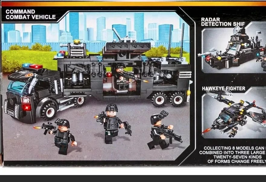 Конструктор 6750 Полицейский фургон, корабль, истребитель (Команда спецназа) 716 деталей , аналог LEGO (Лего) - фото 4 - id-p219509007