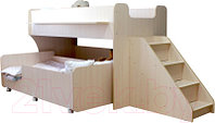 Двухъярусная кровать детская Капризун 12 Р444-2 с лестницей и ящиками