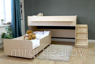 Двухъярусная кровать детская Капризун 12 Р444-2 с лестницей и ящиками - фото 6 - id-p219509550