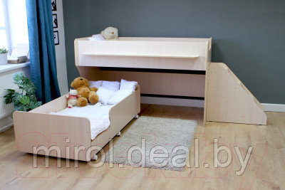 Двухъярусная кровать детская Капризун 12 Р444-2 с лестницей и ящиками - фото 7 - id-p219509550