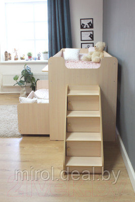 Двухъярусная кровать детская Капризун 12 Р444-2 с лестницей и ящиками - фото 8 - id-p219509550