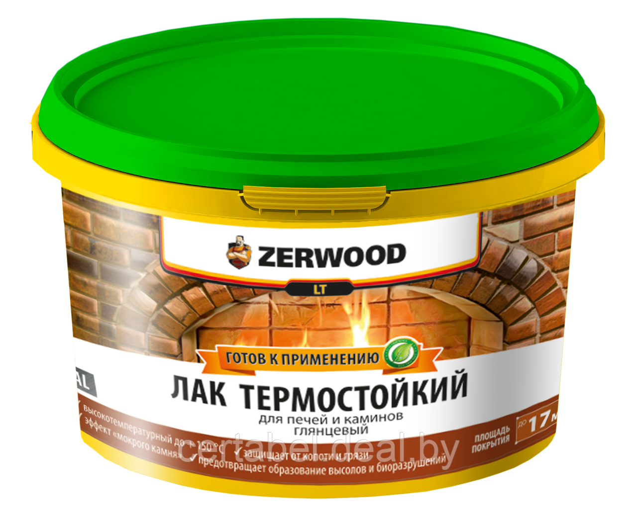 Лак термостойкий ZERWOOD LT для печей и каминов глянцевый 2.5 - фото 1 - id-p219509777