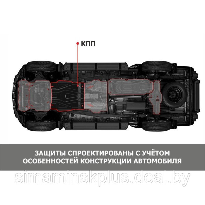 Защита КПП АвтоБроня Sollers Atlant 2022-н.в., сталь 1.5 мм., с крепежом - фото 5 - id-p219510402