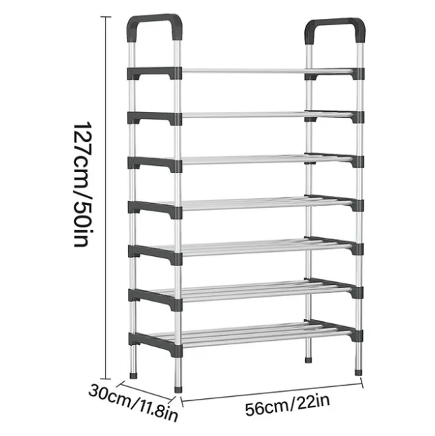 Полка для обуви металлическая Easy Shoe Rack 7 ярусов / Этажерка / Обувница напольная - фото 8 - id-p219510418