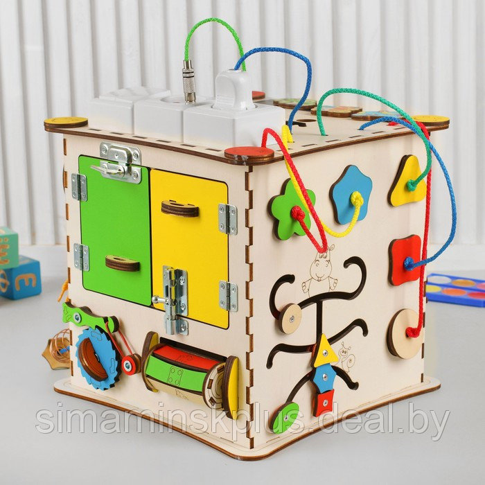 Бизикуб «Развивающий куб» с электрикой 25×25 см - фото 1 - id-p219513006