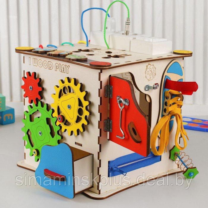Бизикуб «Развивающий куб» с электрикой 25×25 см - фото 4 - id-p219513006