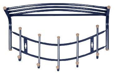 Вешалка с полкой настенная металлическая NIKA НВН1/S HAUSHALT сапфир на 5 крючков декоративная дизайнерская - фото 1 - id-p218577045