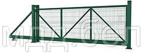 Ворота откатные для 3Д забора, тип "Стронг"