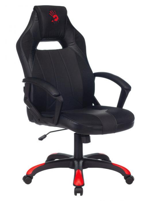 Компьютерное кресло A4Tech Bloody GC-130 черное геймерское игровое эргономичное на колесиках для компьютера - фото 1 - id-p219442676