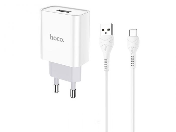 Зарядное устройство Hoco C81A USB + Cable USB Type-C White 6931474727961 - фото 1 - id-p219049003