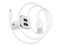 Зарядное устройство Borofone BZ12 Lasting Power 2xUSB 2.4A + кабель Type-C White 6931474708670