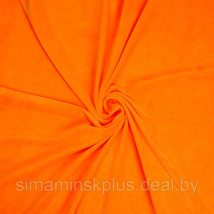 Лоскут Велюр на трикотажной основе,оранжевый 100*180см,80% хл,20%п/э - фото 1 - id-p219513613