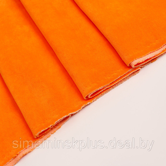 Лоскут Велюр на трикотажной основе,оранжевый 100*180см,80% хл,20%п/э - фото 2 - id-p219513613
