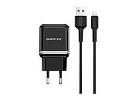 Зарядное устройство Borofone BA25A Outstanding 2xUSB + кабель USB - Lightning Black 6931474704177