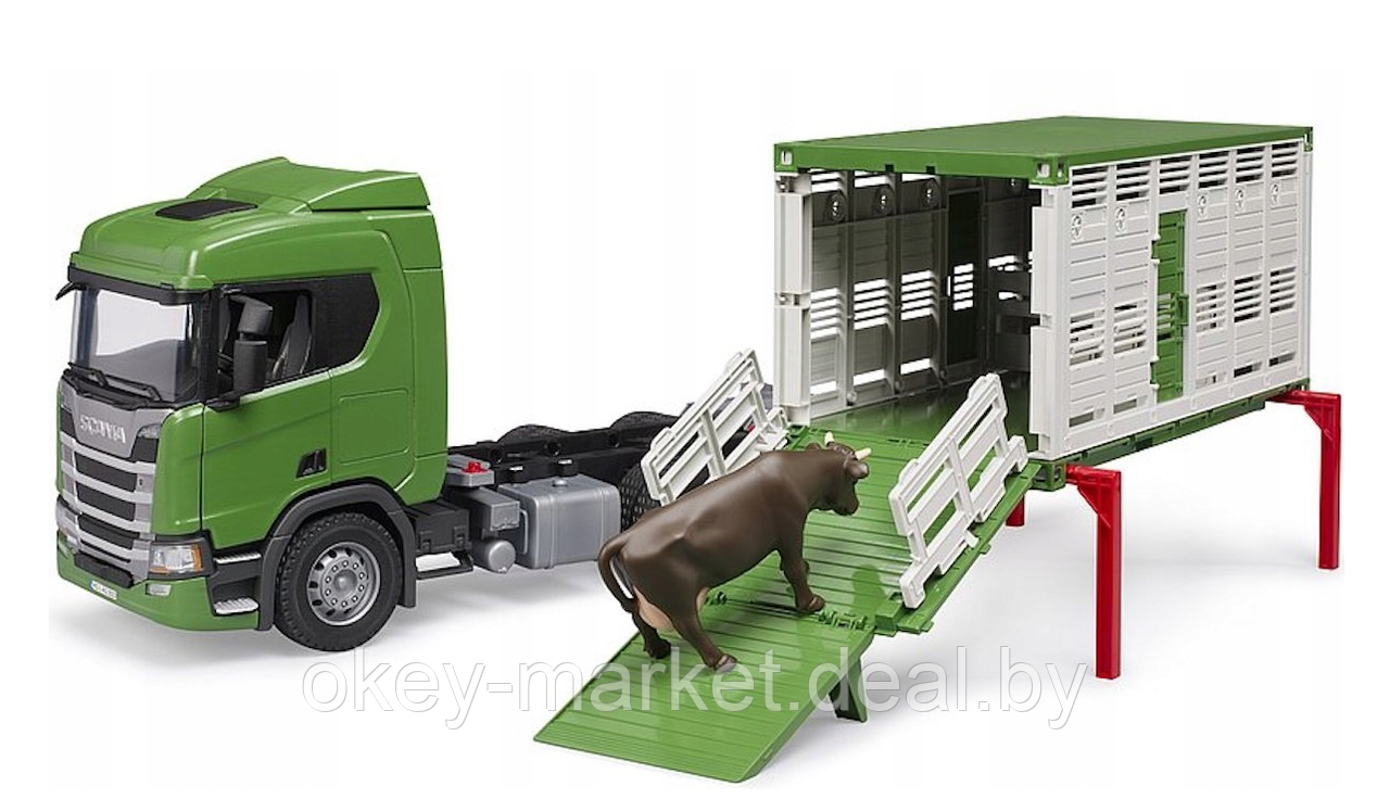Игрушка Bruder Автомобиль для перевозки животных Scania 03548 - фото 10 - id-p219517415