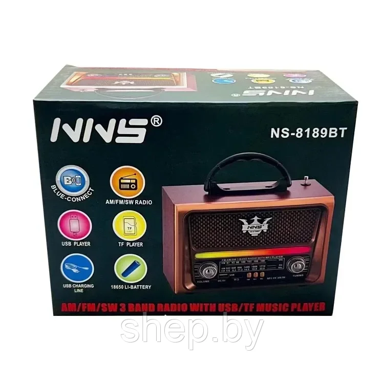 Ретро Радиоприемник NNS NS-8189BT USB Bluetooth FM/AM/SW USB MicroSD - фото 6 - id-p219533589