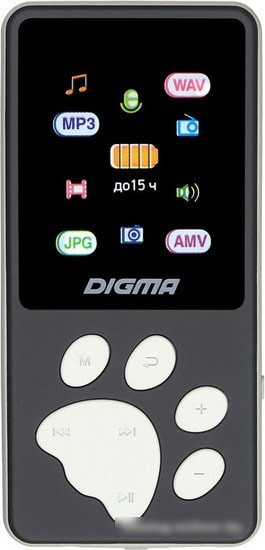 MP3 плеер Digma S4 8GB (серый/серебристый) - фото 1 - id-p219533714