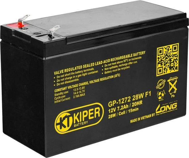 Аккумулятор для ИБП Kiper GP-1272 28W F1 (12В/7.2 А·ч) - фото 1 - id-p219533902