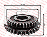 Шестерня вторичного вала ф=32мм сдвоенная к мотоблоку с воздушным охлаждением Z39/40 (тип 1)