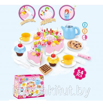 Игровой набор "Праздничный торт" Игрушки на липучках, 54 предмета - фото 1 - id-p219534797