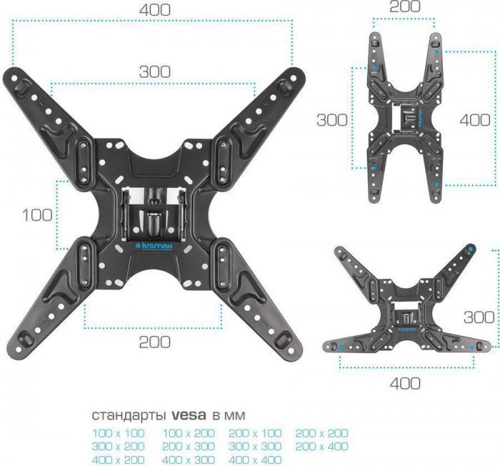 Кронштейн для телевизора Kromax OPTIMA-413, 20-55", настенный, поворотно-выдвижной и наклонный, серый [29010] - фото 6 - id-p219070960