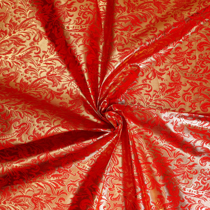 Лоскут Парча, красный с золотыми узорами, 100*150см - фото 1 - id-p219534865